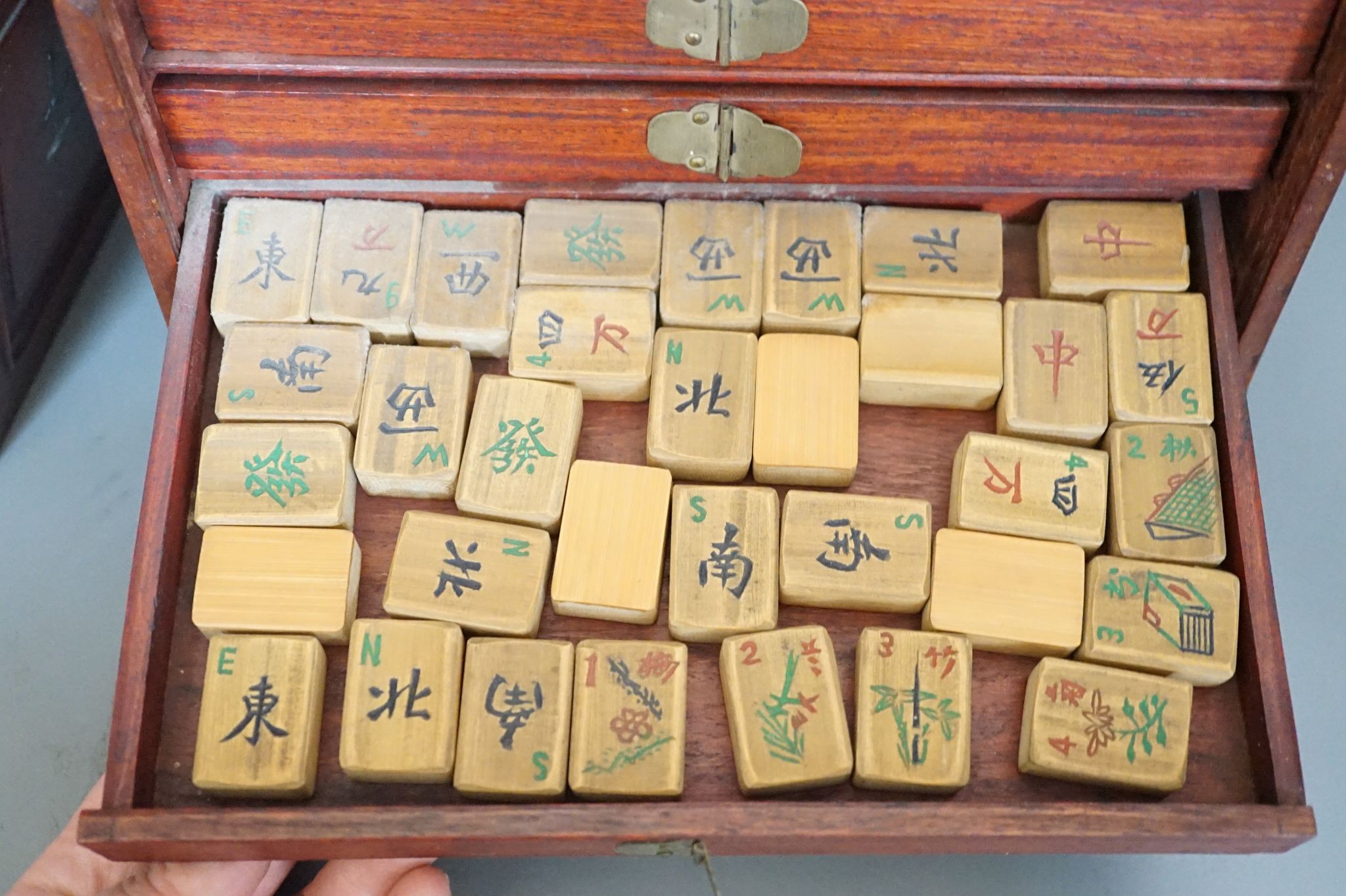 An early 20th century mahjong set